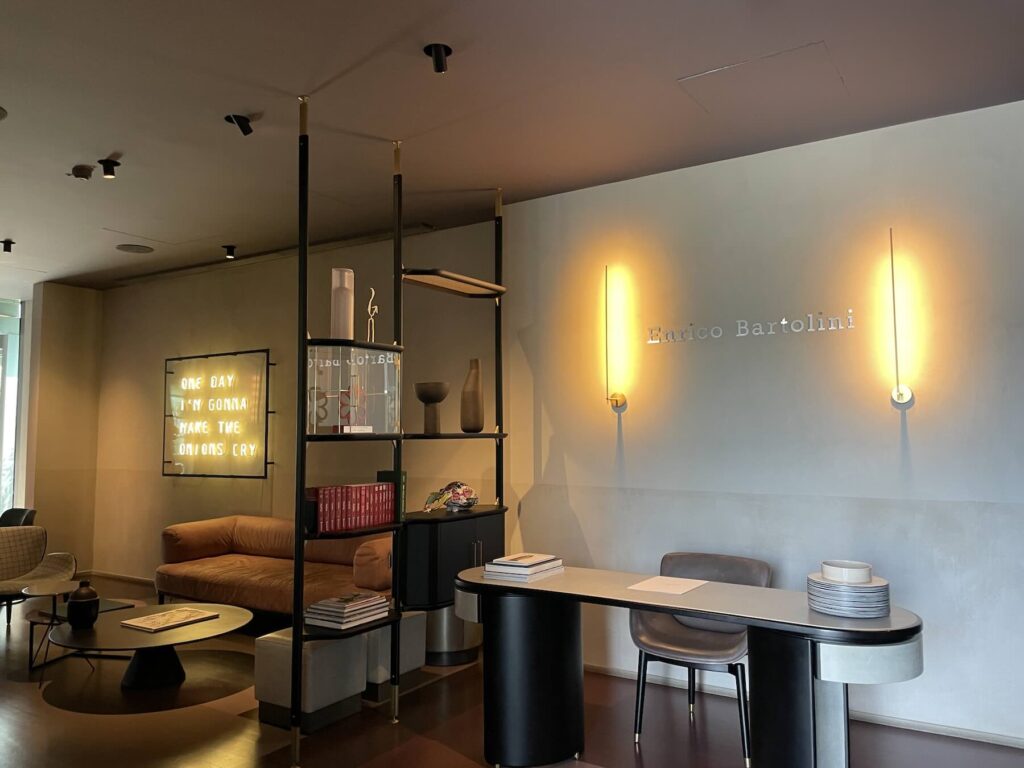 Michelin-starred restaurant in Milan: entrance to Enrico Bartolini at Mudec