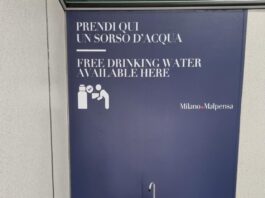Water dispensers at Milano Malpensa Airport